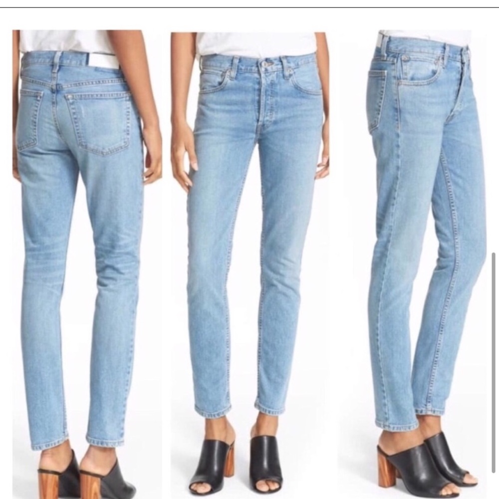 Re/Done Originals High Waist Straight Skinny Jeans